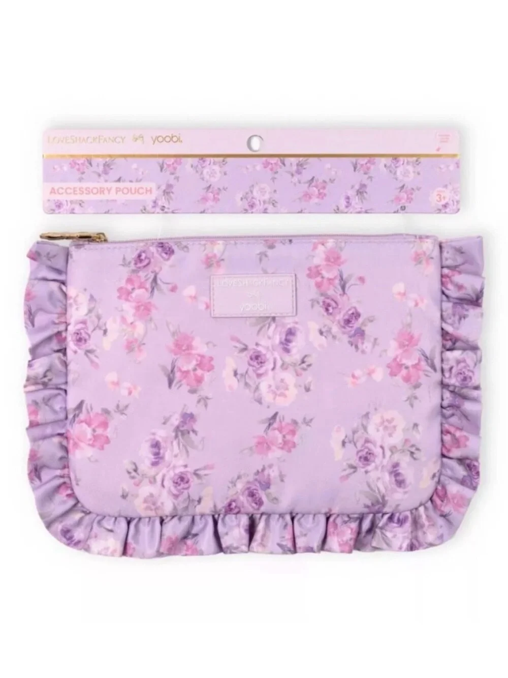 NWT Love Shack Fancy X Target Floral Ruffle Accessory Pouch - Lavender